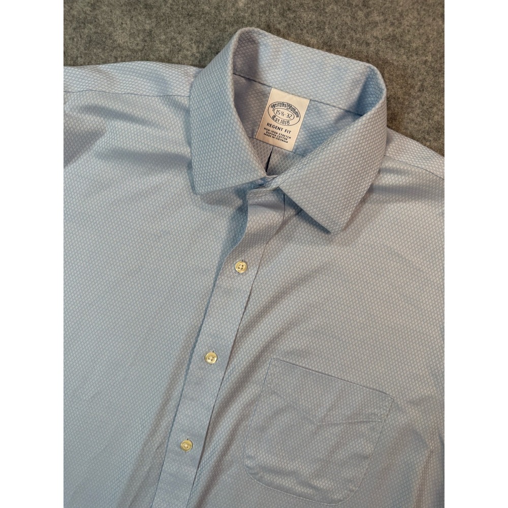 Brooks Brothers‎ Regent Fit Non-Iron Supima Cotton Blue Diamond Shirt 15.5 32